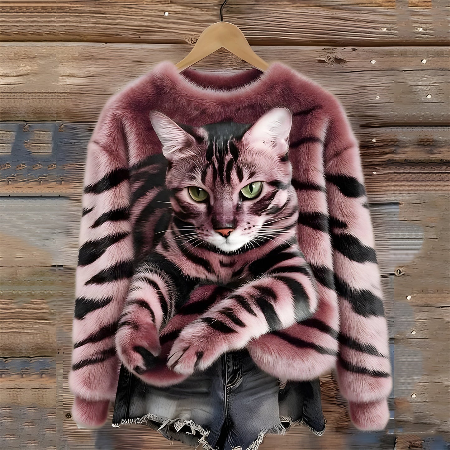 Sanne | Sweater Met Kattenprint