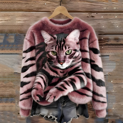 Sanne | Sweater Met Kattenprint