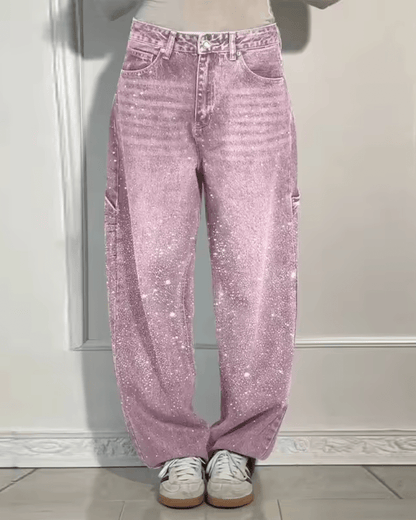 Starlight | Trendy Balloon Carpenter Jeans met Glitters