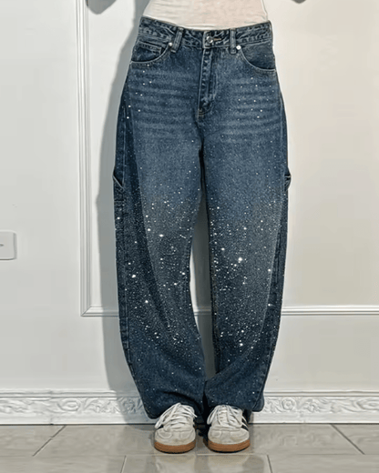 Starlight | Trendy Balloon Carpenter Jeans met Glitters