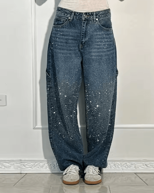 Starlight | Trendy Balloon Carpenter Jeans met Glitters