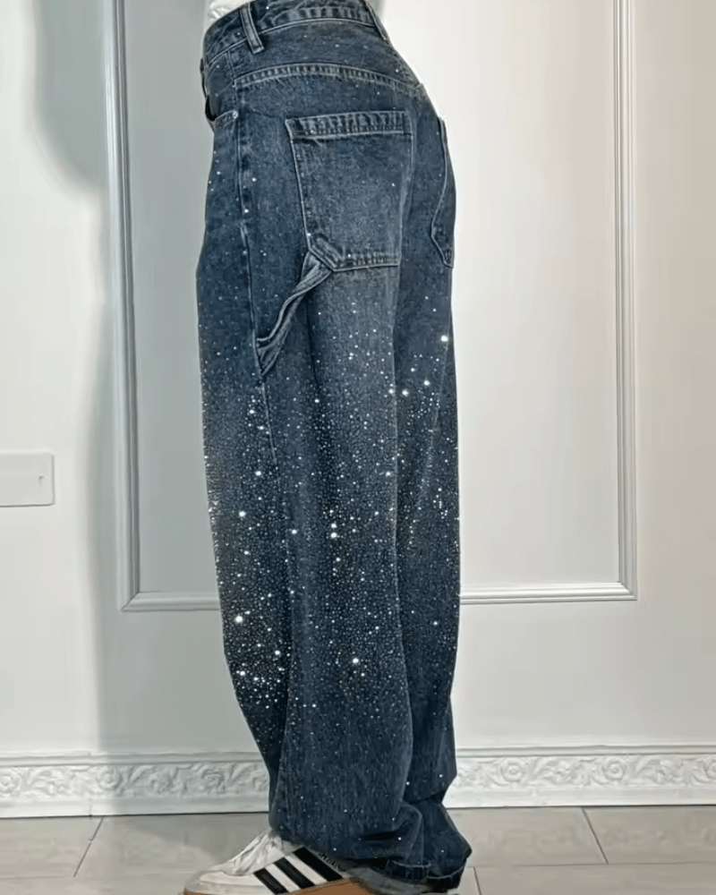 Starlight | Trendy Balloon Carpenter Jeans met Glitters