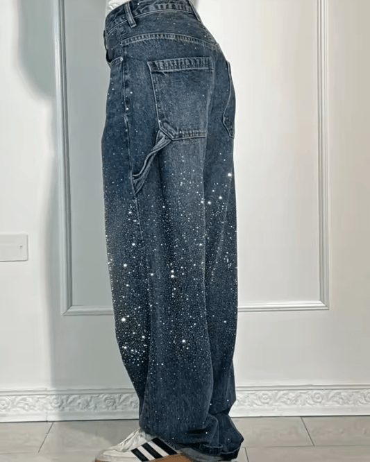 Starlight | Trendy Balloon Carpenter Jeans met Glitters