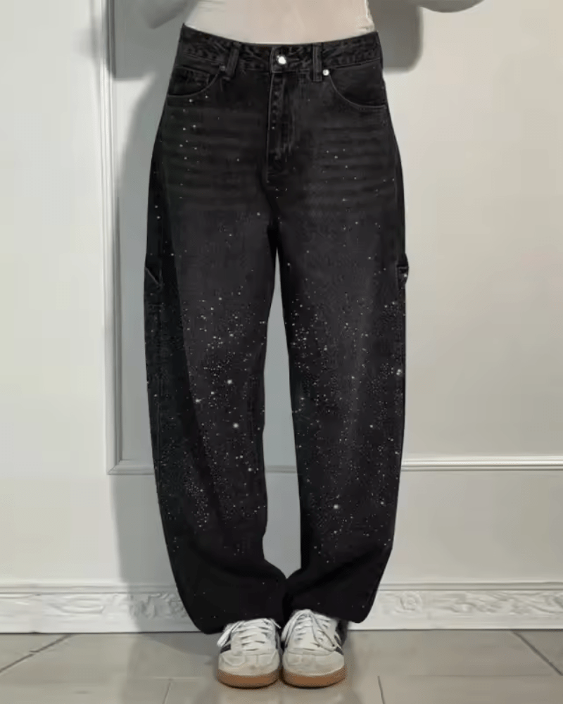 Starlight | Trendy Balloon Carpenter Jeans met Glitters
