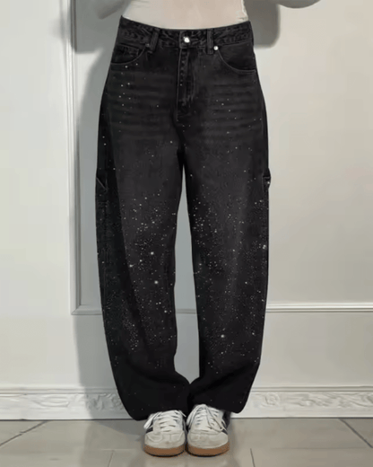 Starlight | Trendy Balloon Carpenter Jeans met Glitters