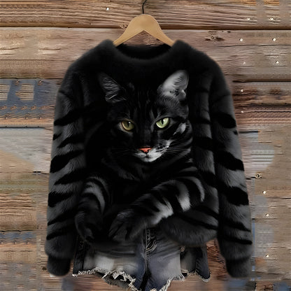 Sanne | Sweater Met Kattenprint